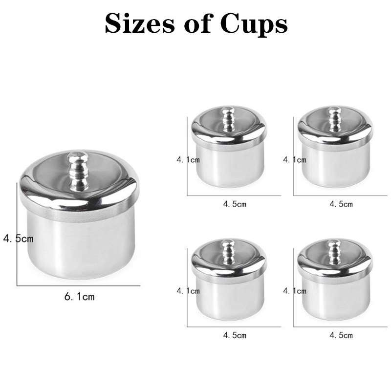 5Cups In 1 Manicure Acrylic Powder Liquid Container Stainless Acrylic