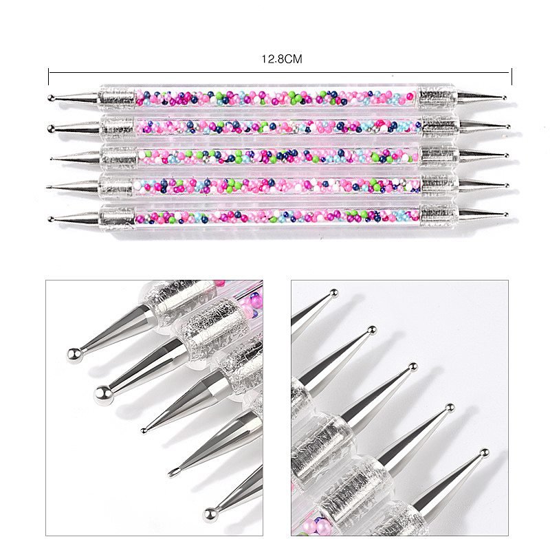 5-teiliges Nail Art Dotting Tool Set – Doppelseitige Punktierstifte Für Marmorierung & Muster
