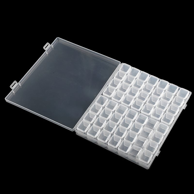 56 Grids Empty Nail Storage Box Case For Rhinestones Alloy Parts ...