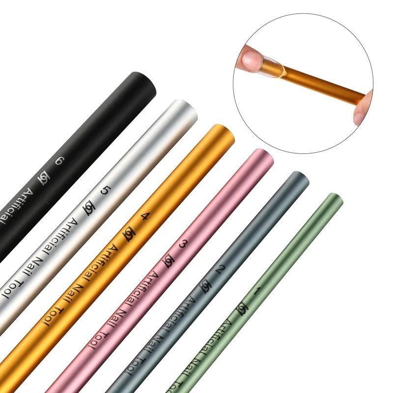 NICENEEDED 6-teiliges Nagelform-Stäbchen Set – C-Kurve Metallstäbe Für Nail Art, Pink, Für DIY-Maniküre