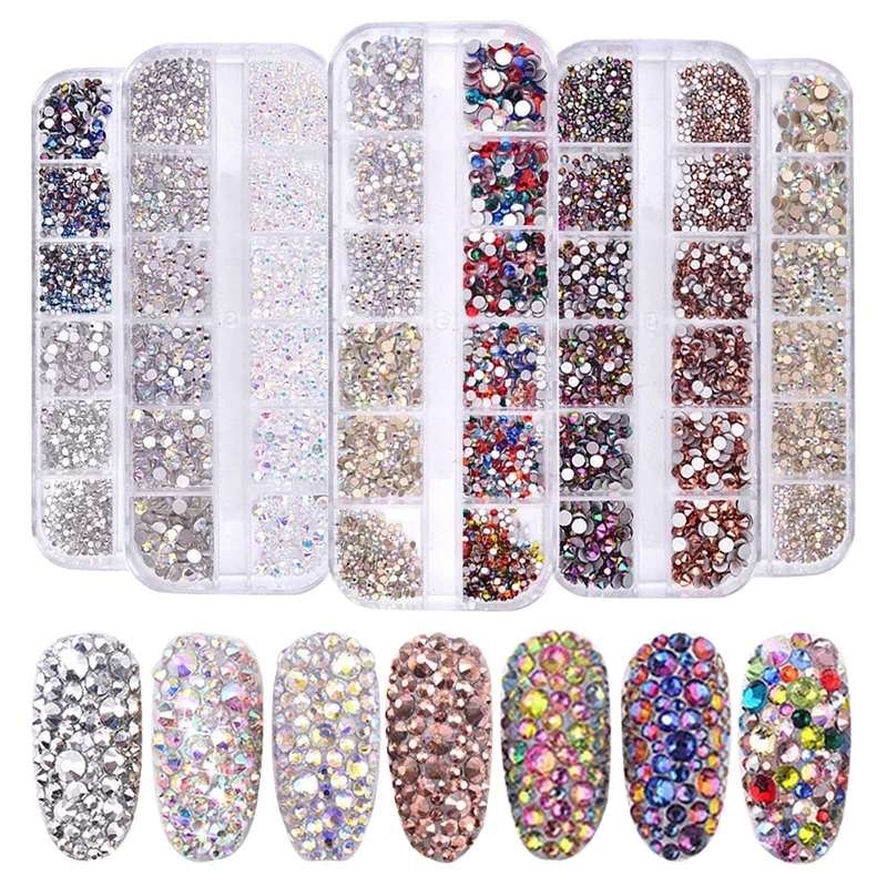 Diamond Fake Nails, Domestic Rhinestones, 12 Colors
