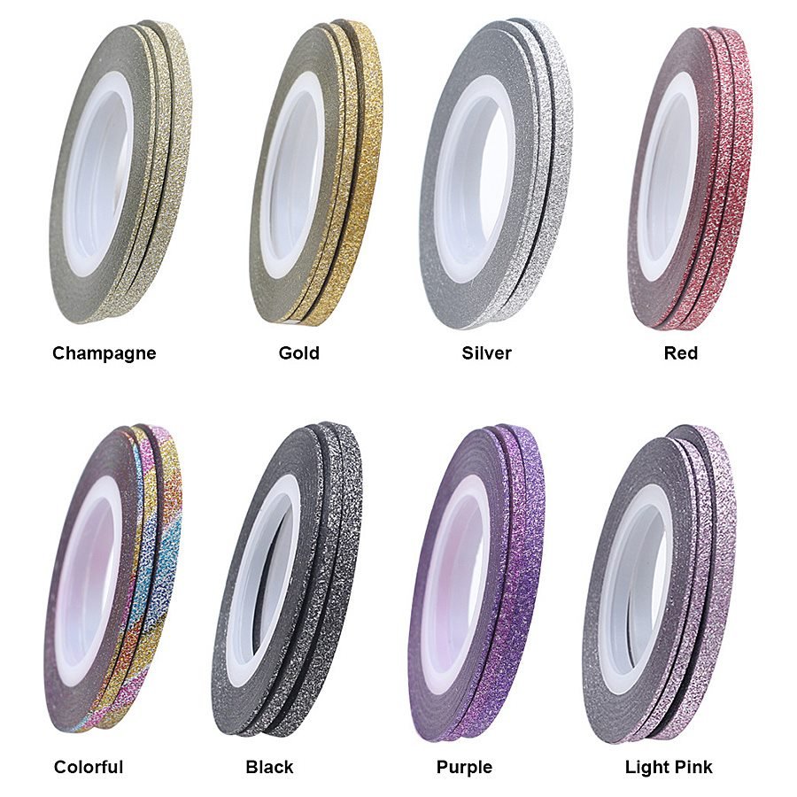 2mm Nail Art Glitter Color Striping Tape Decoration Sticker Rolls ...