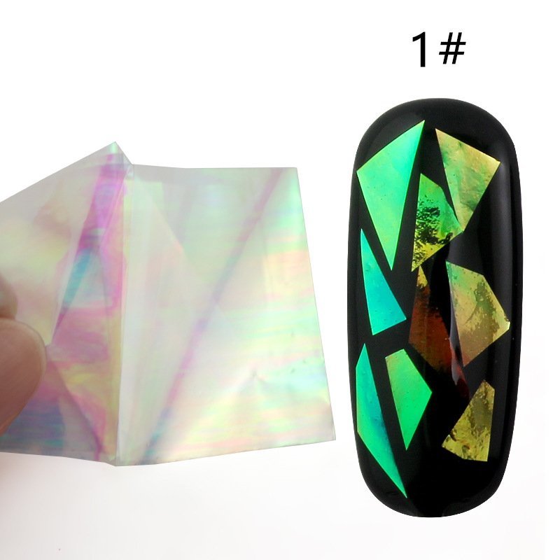 Holographic Aurora Style Nail art glass film paper 5x20cm
