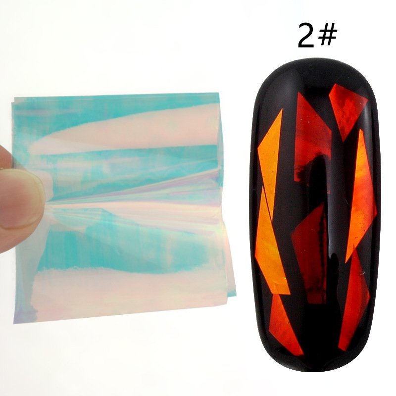 Holographic Aurora Style Nail art glass film paper 5x20cm